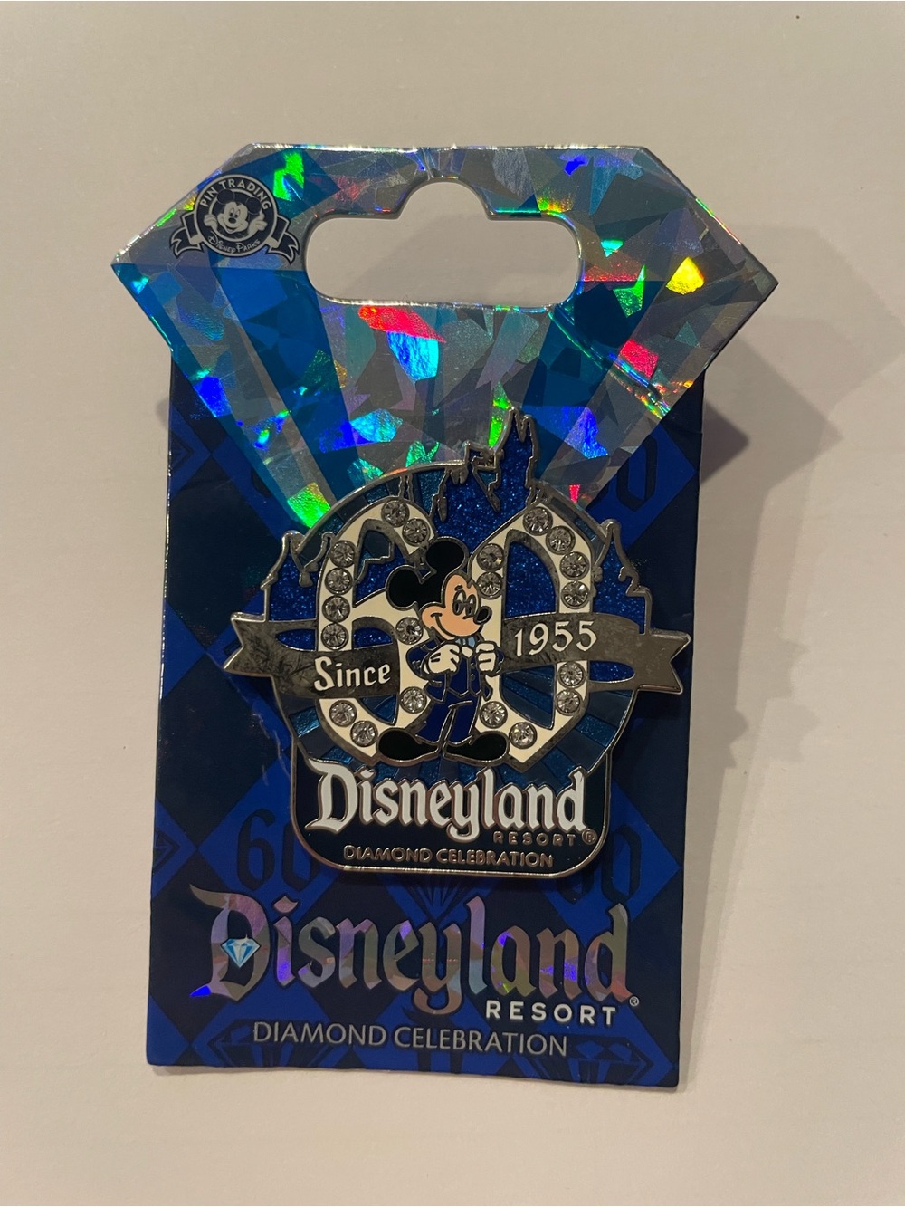 Disneyland Resort 60th Anniversary Pin Diamond Celebration with Backing